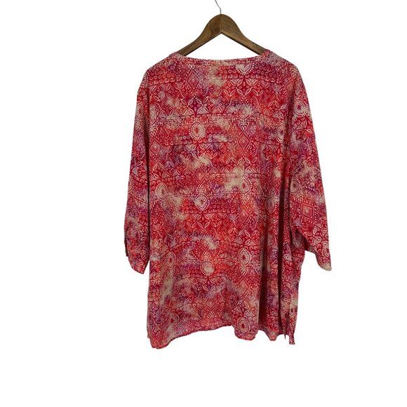 Catherines Womens Button-Down 3/4 Sleeve Relaxed Fit Blouse Size 4X - Picture 7 of 9